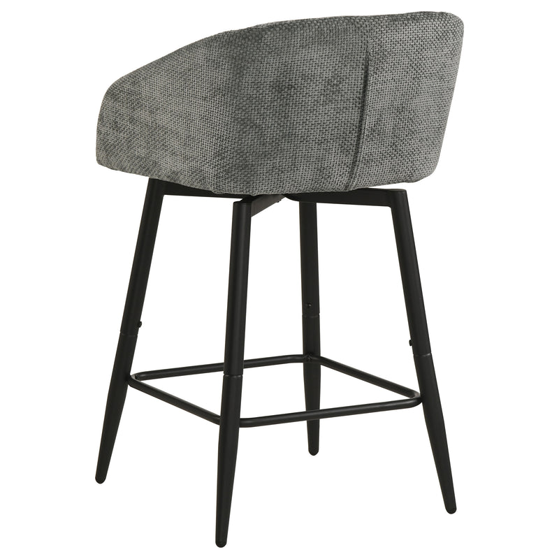 Rainer Fabric Upholstered Swivel Counter Height Chair Charcoal (Set of 2)