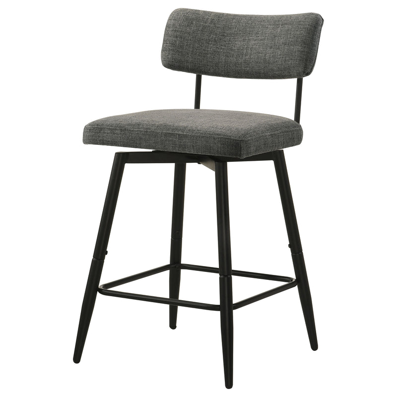 Levine Fabric Upholstered Swivel Counter Chair Grey (Set of 2)