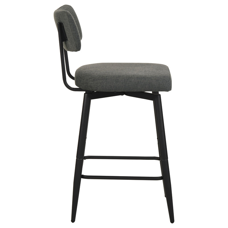 Levine Fabric Upholstered Swivel Counter Chair Grey (Set of 2)
