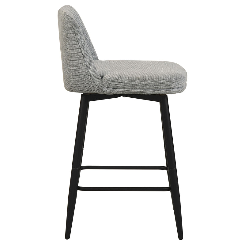 Mellor Fabric Upholstered Swivel Counter Chair Grey (Set of 2)