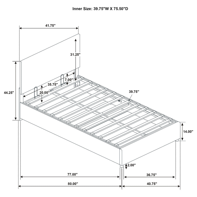 Reeves Upholstered Twin Lift-Top Storage Platform Bed Beige