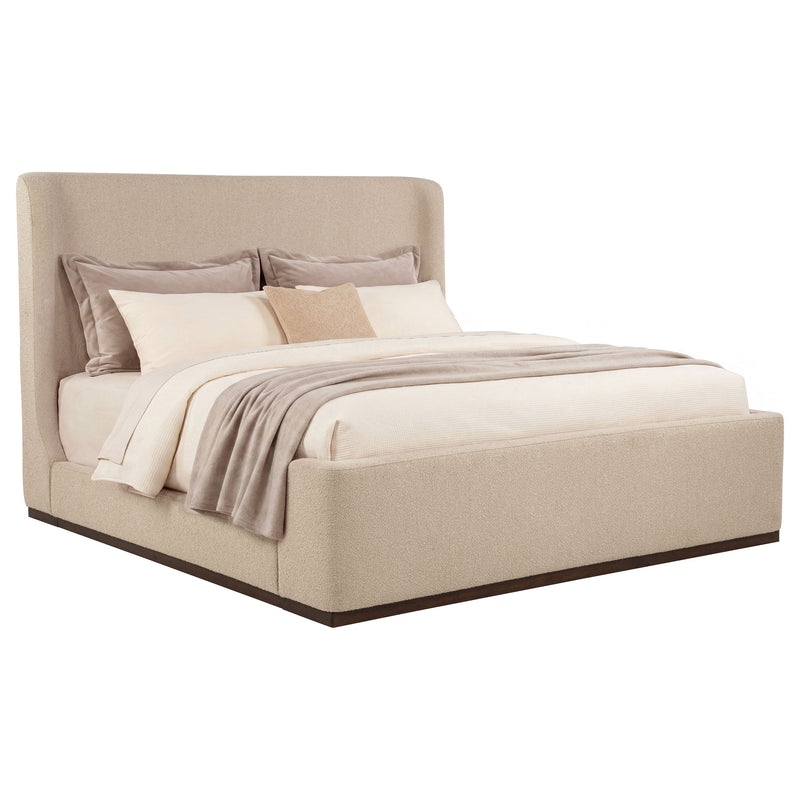 Nala Eastern King Fabric Upholstered Platform Bed Tan