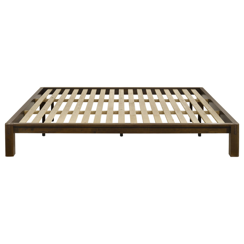 Gislen Eastern King Easy Assembly Wood Platform Bed Walnut