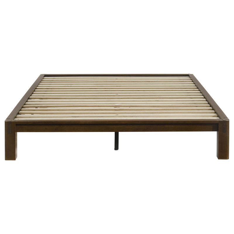 Gislen Queen Easy Assembly Wood Platform Bed Walnut