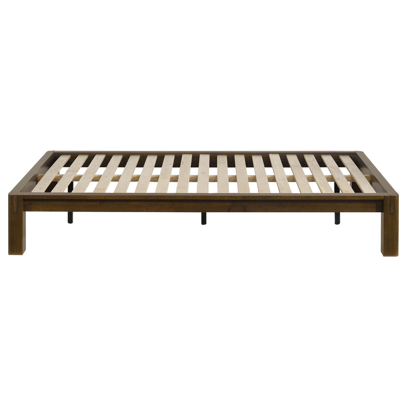 Gislen Twin Easy Assembly Wood Platform Bed Walnut