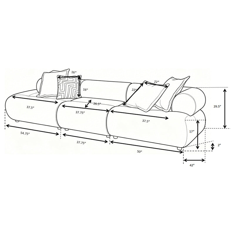 Byrne 143-inch Velvet Modular Bumper Sectional Sofa Rust