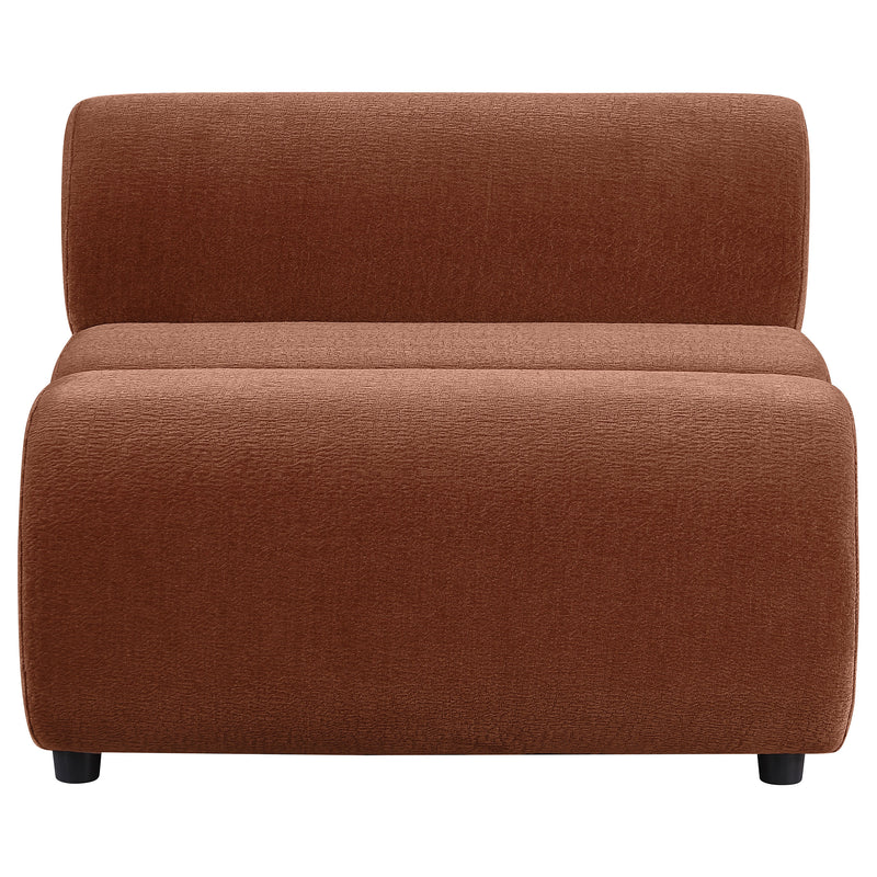 Byrne Velvet Upholstered Armless Chair Rust
