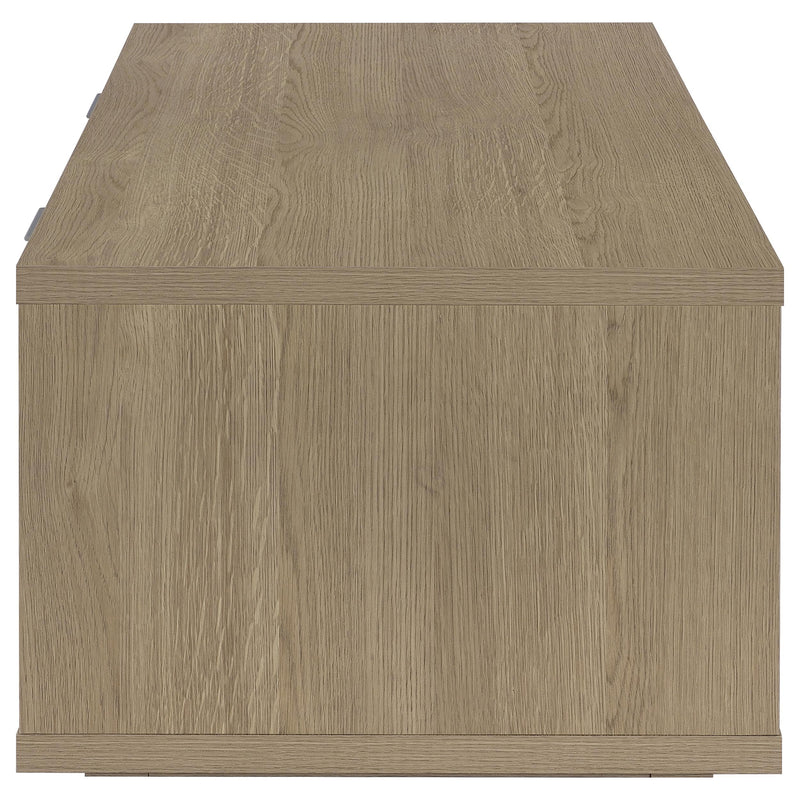 Ingram 2-Drawer Rectangular Coffee Table with Open Shelf Latte