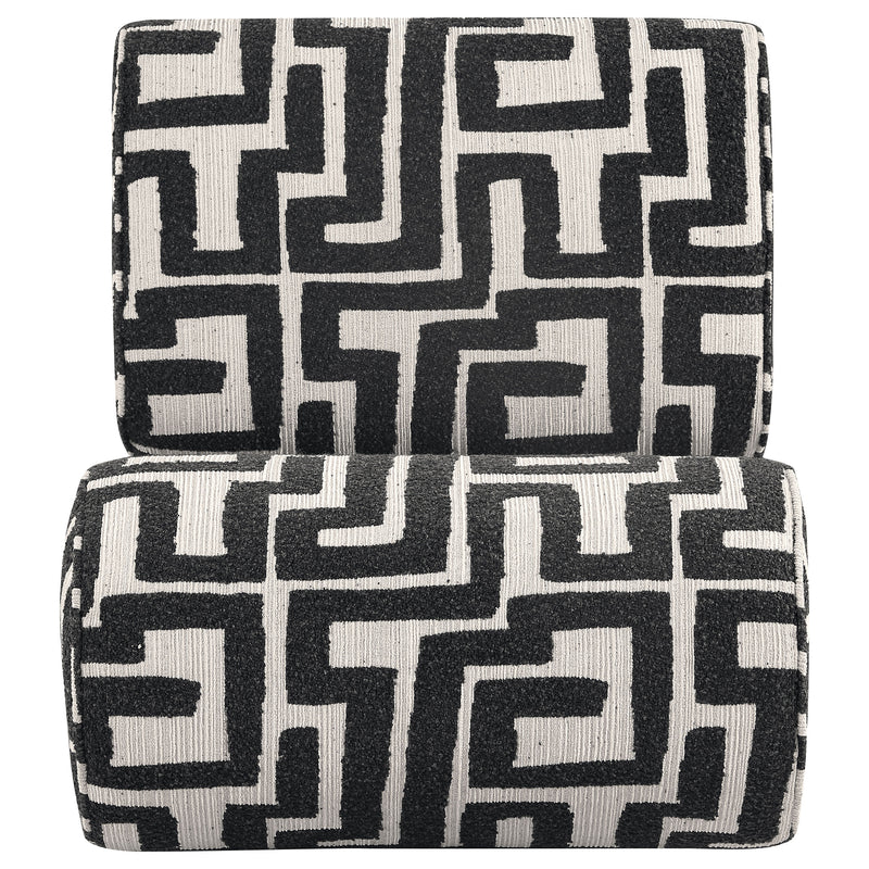 Eimer Geometric Jacquard Accent Chair Black