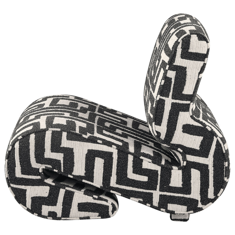 Eimer Geometric Jacquard Accent Chair Black