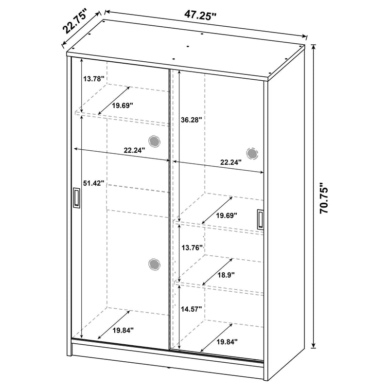 Noble 2-door Bedroom Wardrobe Storage Cabinet Armoire Black