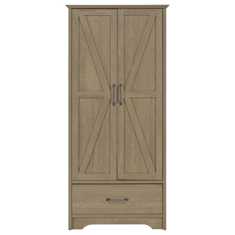 Arvida 2-door Bedroom Wardrobe Storage Cabinet Armoire Latte