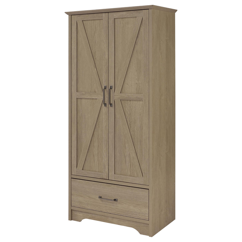 Arvida 2-door Bedroom Wardrobe Storage Cabinet Armoire Latte