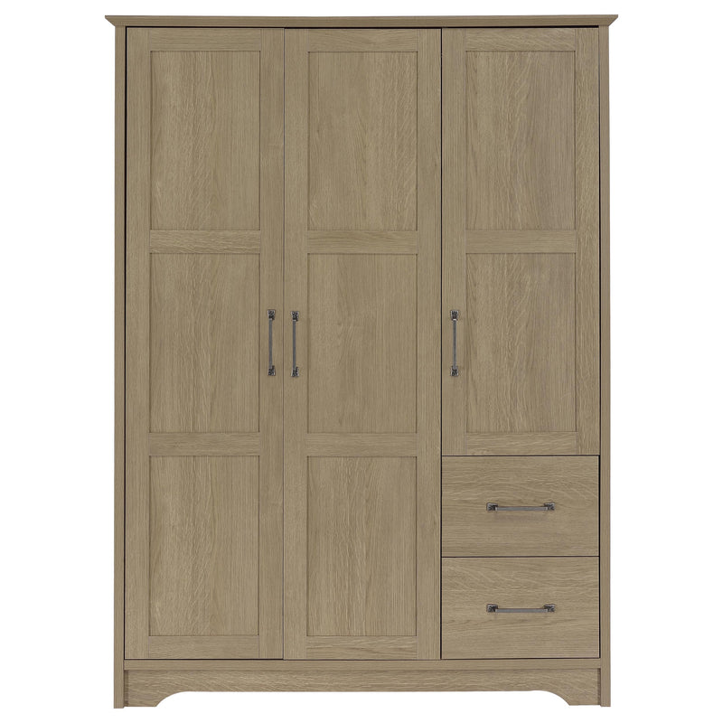 Canova 3-door Bedroom Wardrobe Storage Cabinet Armoire Latte