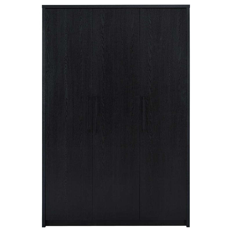 Cerda 3-door Bedroom Wardrobe Storage Cabinet Armoire Black