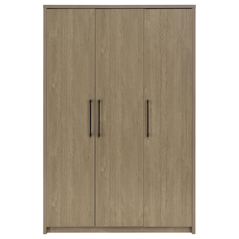 Cerda 3-door Bedroom Wardrobe Storage Cabinet Armoire Latte