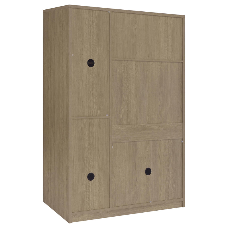 Cerda 3-door Bedroom Wardrobe Storage Cabinet Armoire Latte