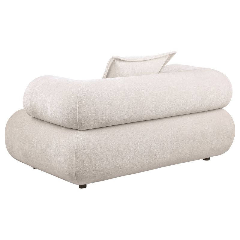Eskola Chenille Accent Chair with Rounded Shelter Arms Ivory